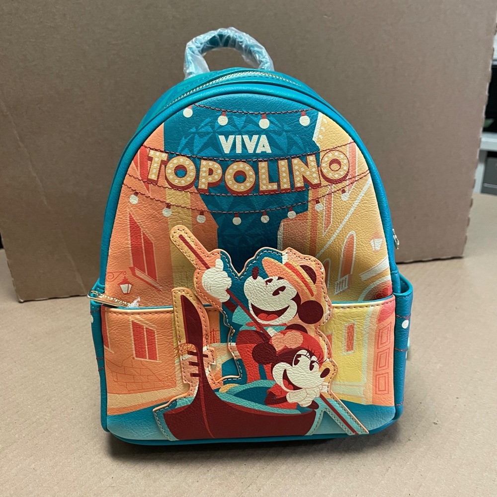 Disney Parks EPCOT Italy Viva Topolino Loungefly Mini Backpack Glow In Dark NEW